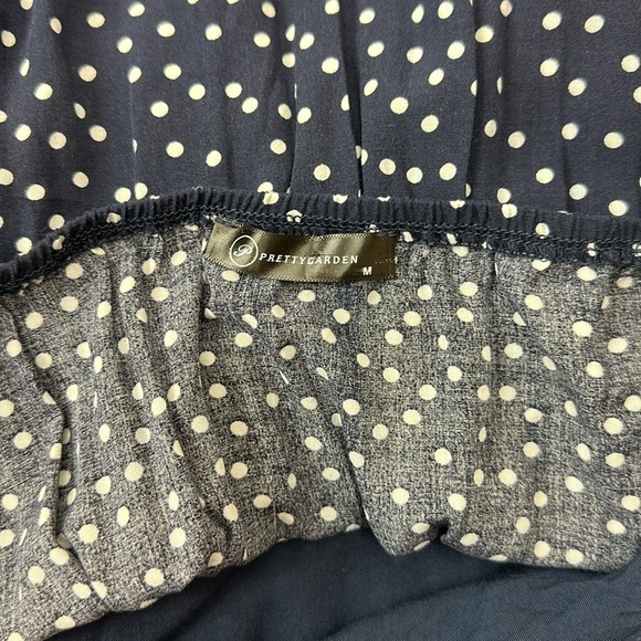 Pretty Garden navy polkadot halter sundress M - Picture 5 of 10